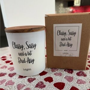 Candle Jasmine scent Classy Sassy with Wooden Lid New